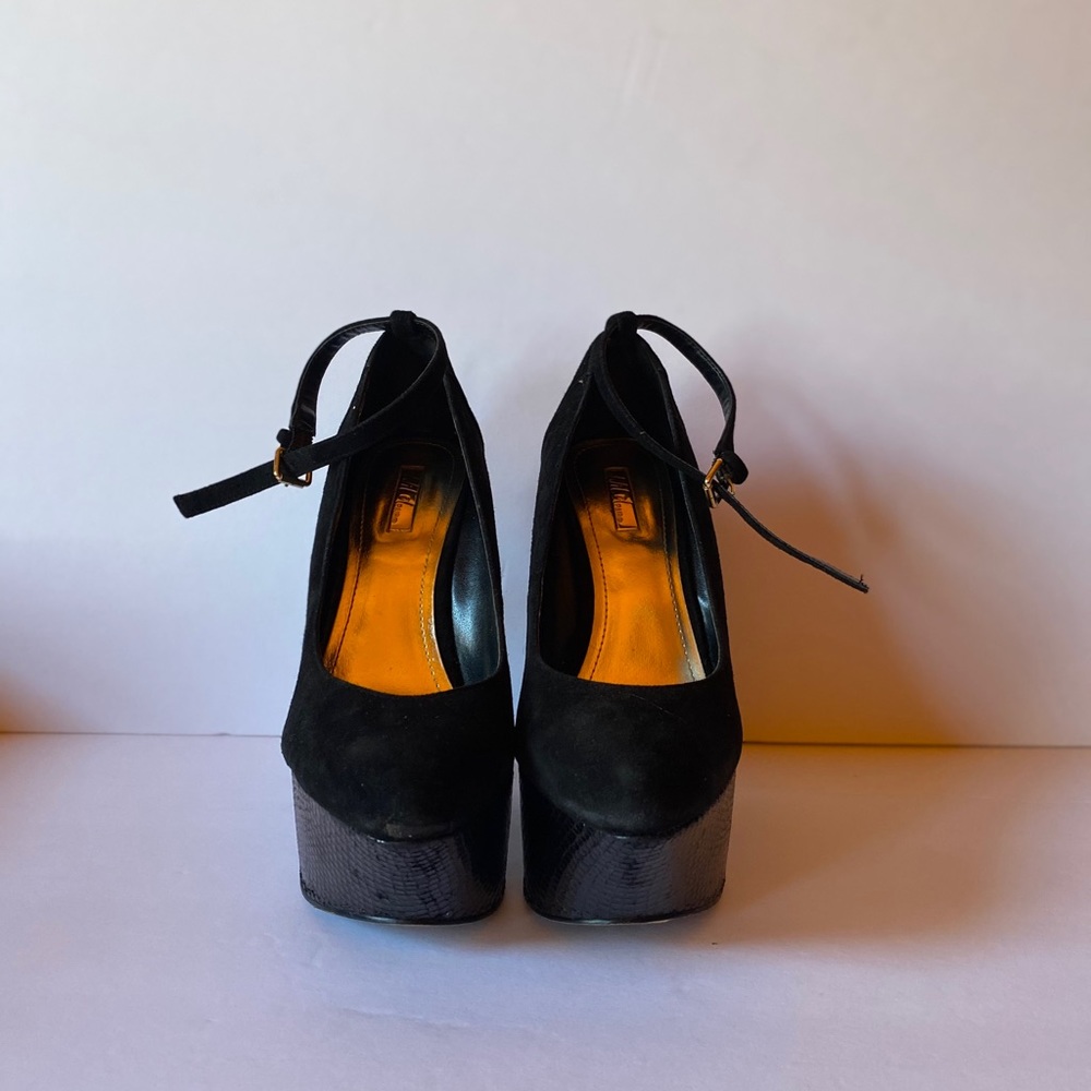 Black Suede Mary Jane Wedge  heels by Wild Pair